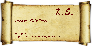 Kraus Sára névjegykártya