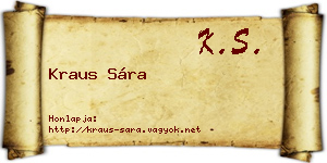 Kraus Sára névjegykártya